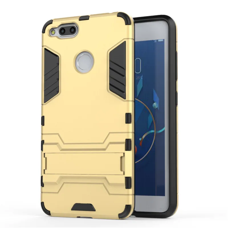 Антидетонационных чехол для ZTE Нубия Z17 мини NX569J 5.2 дюймов Heavy Duty Воздействие гибридный жесткий чехол броня чехол с подставкой - Цвет: Золотой