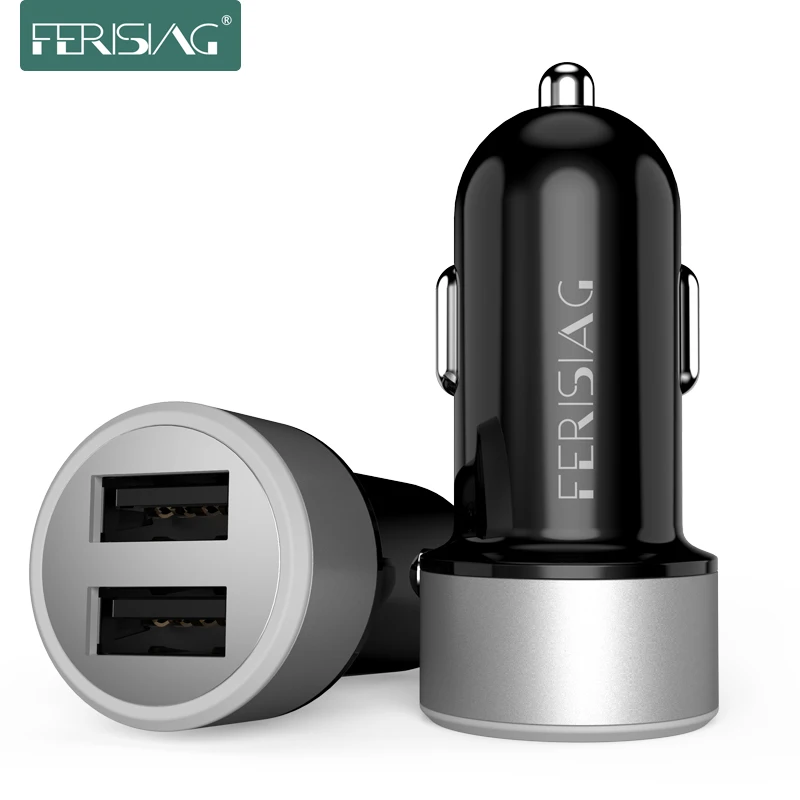 FERISING Mini Car Charger Adapter Universal 4.8A Dual Port car-charger for iPhone X XR XS max for Samsung Galaxy S6/Xiaomi Mi4 5