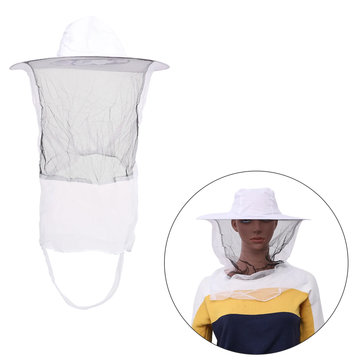 1PCS Anti-bee Hat Anti-smashing Portable Protective Travel Hiking Outdoor Mosquito Cap Hat Beekeeping Tool with Veil A30