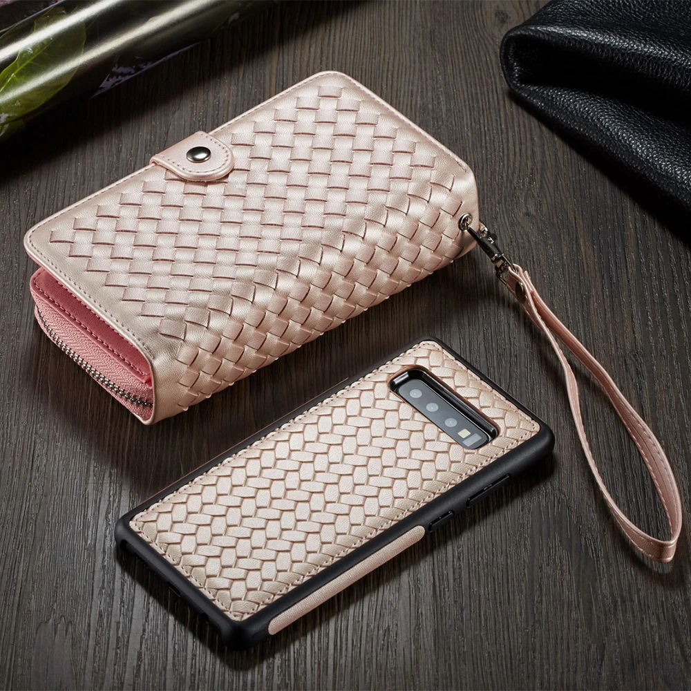Для Samsung S10 + Plus S20 ультра молния кожаный кошелек держатель для карт съемный чехол