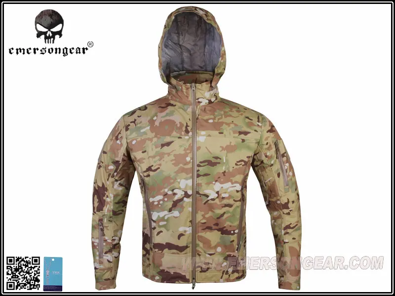 

Hunting Combat EMERSON Outdoor Light Tactical Soft Shell Jacket Hooded Breathable perspiration Multicam Black FG EM6873