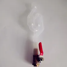 1/4 AirLock пузырьковая втулка односторонний клапан уплотнения выхлопной воды с пробковой пивной виной для спиртового дистиллятора, внешняя резьба OD 11 мм