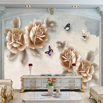 

Photo Wallpaper 3D European Style Floral Murals Living Room TV Sofa Background Wall Papers Home Decor Papel De Parede 3 D Sala