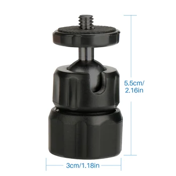 

Mini Tripod Ball Head with 1/4Inch Screw Thread Base for DSLR Camera Camcorder EM88