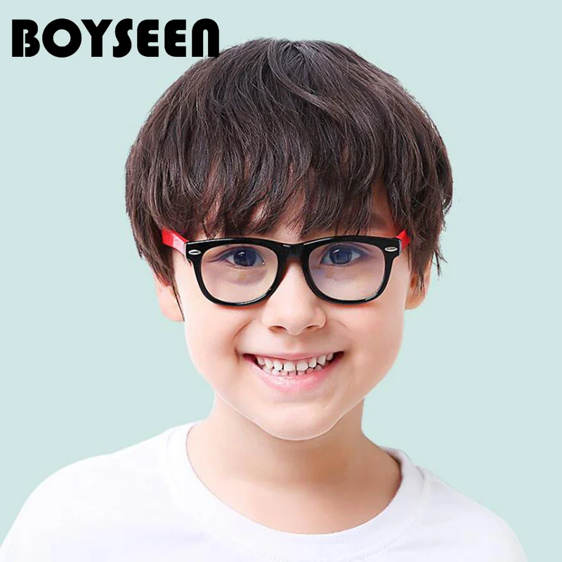 

BOYSEEN Kids Optical Frame Children Glasses Girls Optical Frame Transparent Flexible Optical glasses Anti-blue light F009