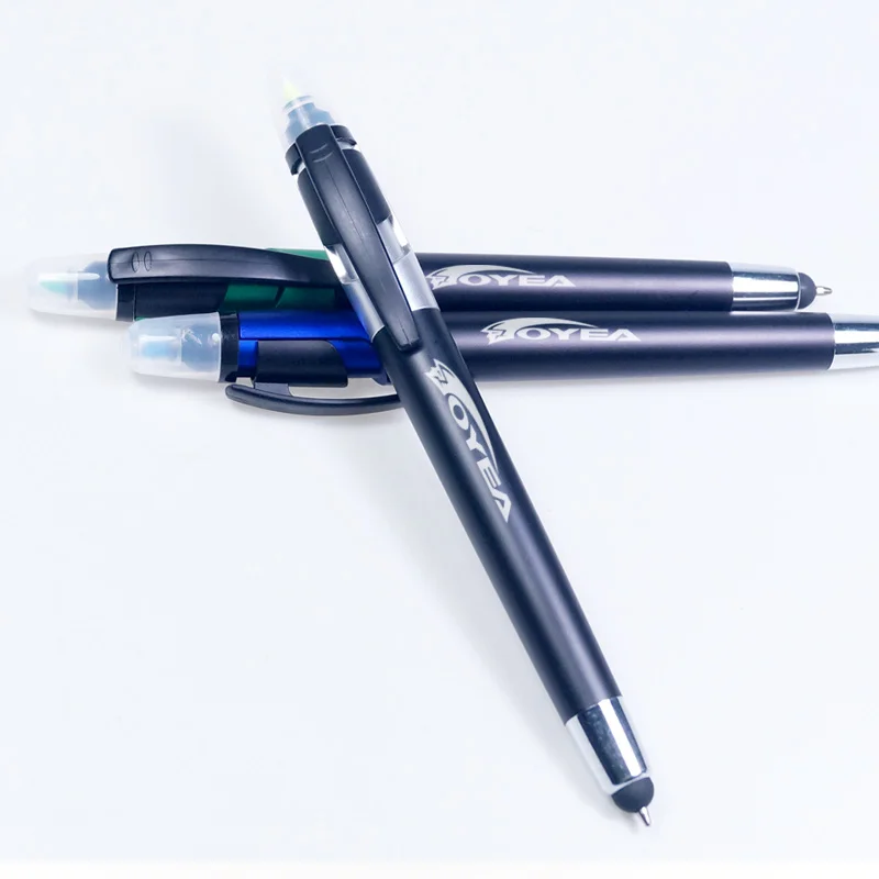 US $114.00 200 pcslot 3 in 1 multifunction highlighter ball pen with stylus pen combo for capacitive touch screen