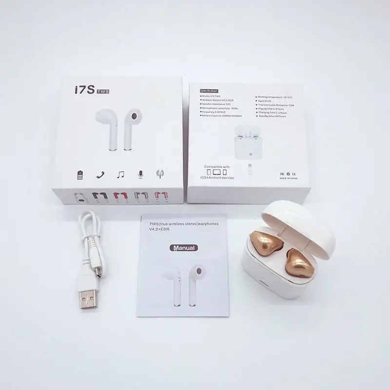 

HobbyLane 2 Pcs Mini Wireless Bluetooth Earphone In Ear Stereo Earbud Headset with Charging Box for Apple iPhone 7 Andriod d25