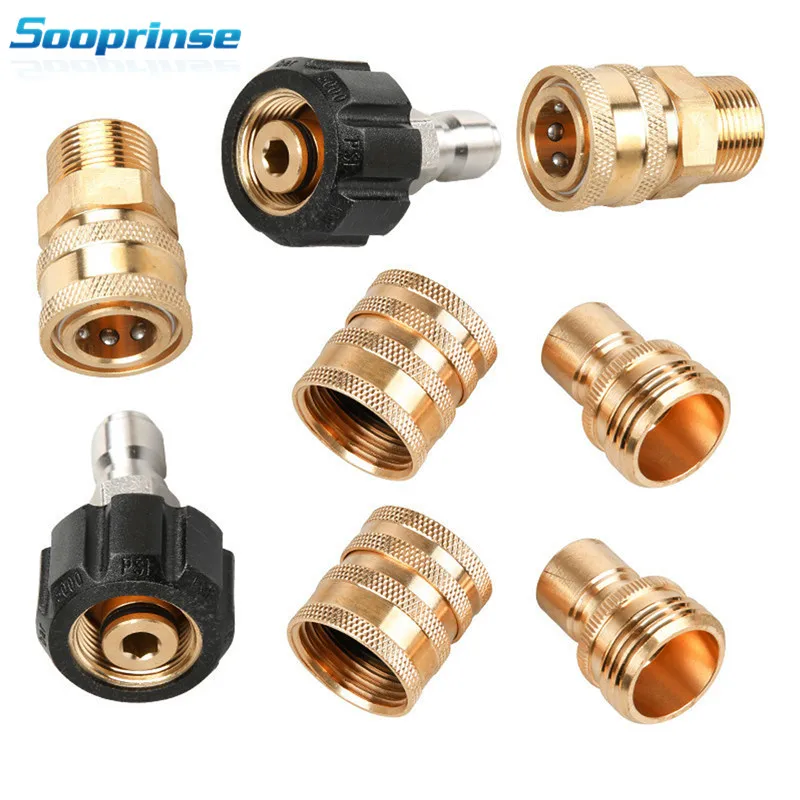 

Car washer 8pcs Mingle Pressure Washer Adapter Set Quick Disconnect Kit M22 Swivel to 3/8'' Quick Connect,3/4" to Quick Release
