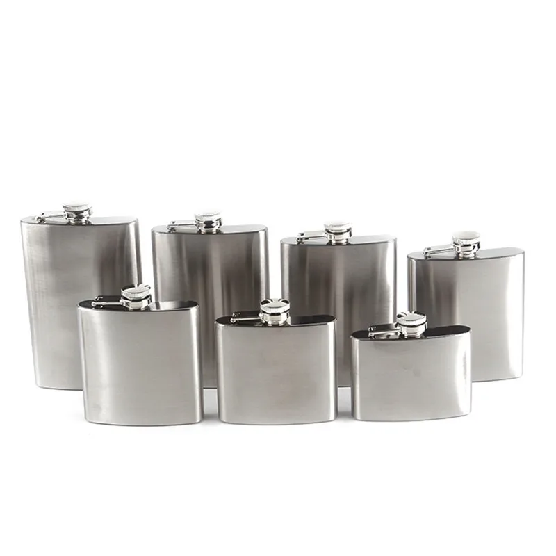 7 Sizes Capacity 4 5 6 7 8 9 10 oz Mini Stainless Steel Hip Flask