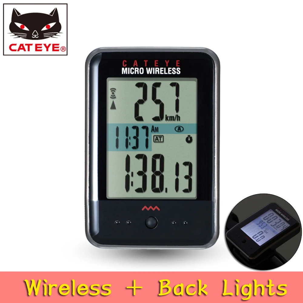 

CATEYE CC-MC200W Cycling MICRO Digital computer Wireless Bike stopwatch Outdoor Sports Bicycle Backlight speedometer Japan