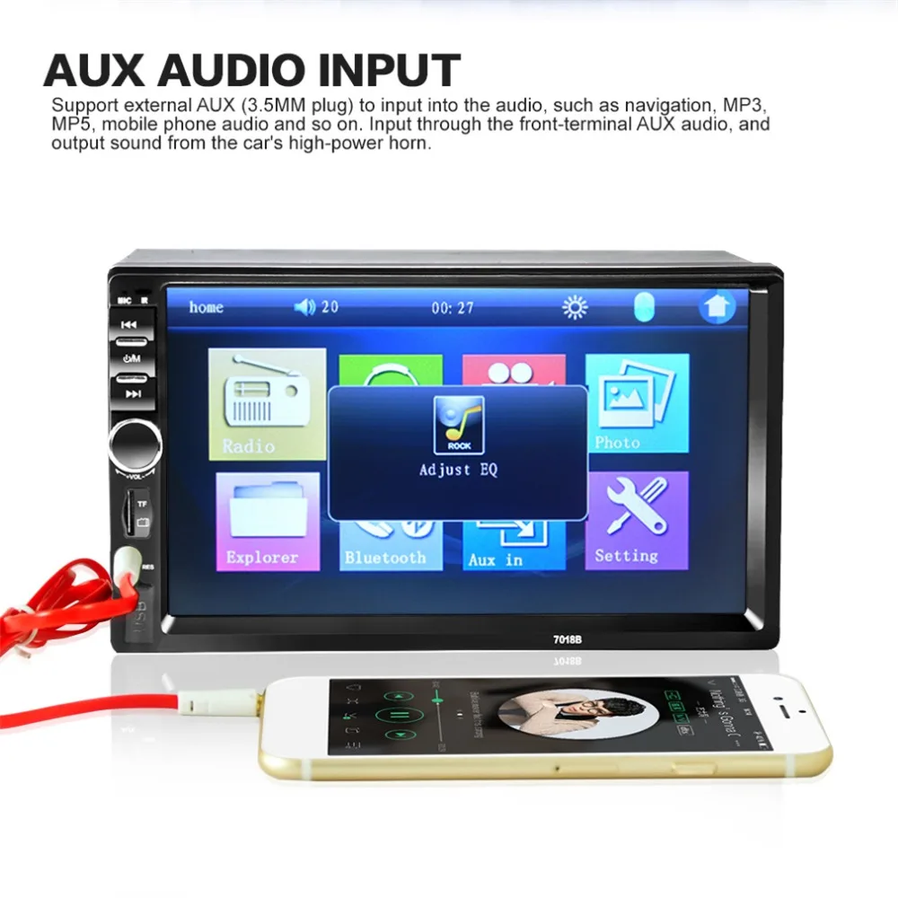 

New 7018B 7 inch Bluetooth Audio Touch Screen Car Radio Car Audio Stereo Car MP3 MP5 Player USB Support for SD/MMC Drop Shipping