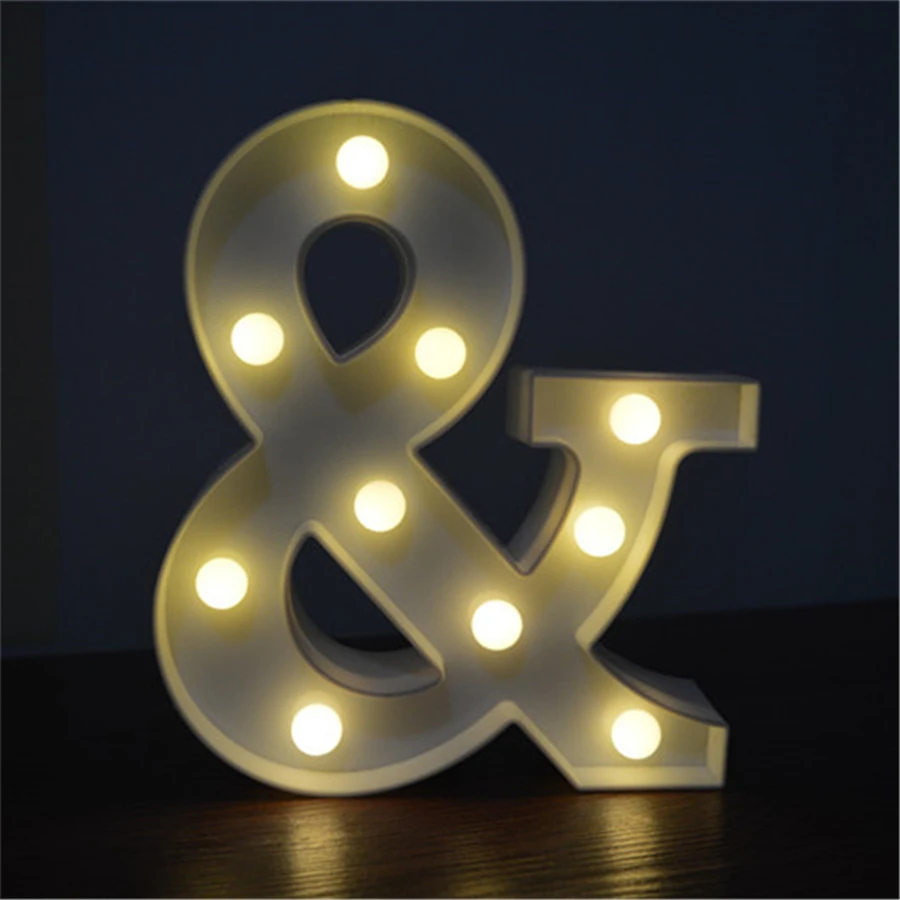 22 см 3D 26 белый светодиодный буквенный знак Marquee светильник с алфавитом настенный Ночной светильник в помещении для спальни, свадьбы, дня рождения, вечеринки