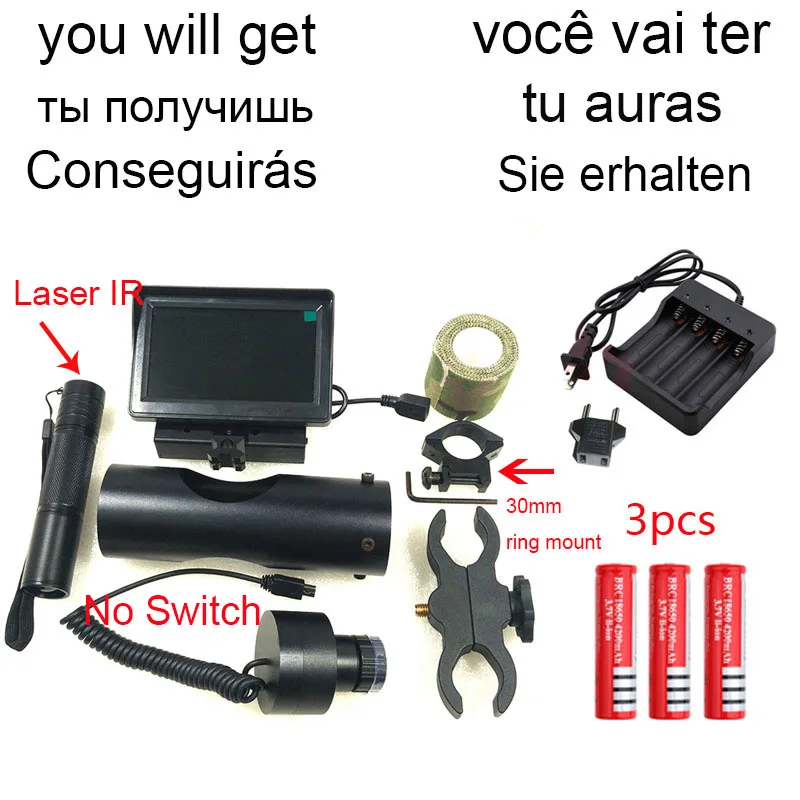 Тактические цифровые охотничьи принадлежности, уличная охотничья камера ночного видения для прицела с ЖК-дисплеем и ИК - Цвет: 12