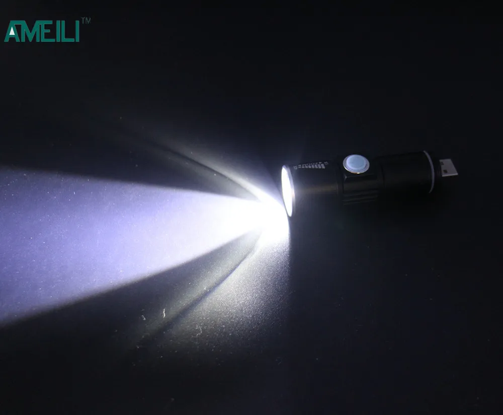 USB удобный светодиодный фонарь usb флэш-светильник карманный светодиодный перезаряжаемый светильник-вспышка Масштабируемая лампа для охоты