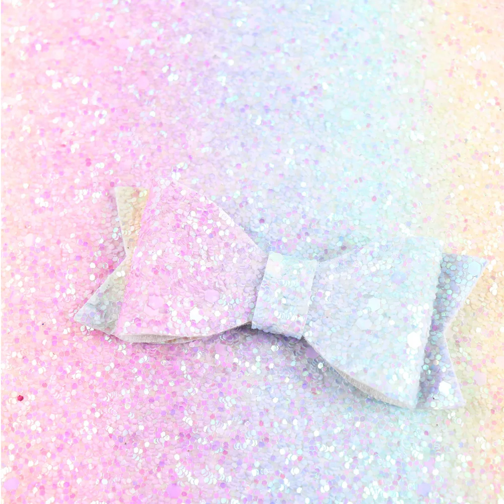 Xugar блестящая синтетическая кожа ткань Градиент Радуга массивная блестящая искусственная кожа Свадебные украшения ручной работы лук материалы