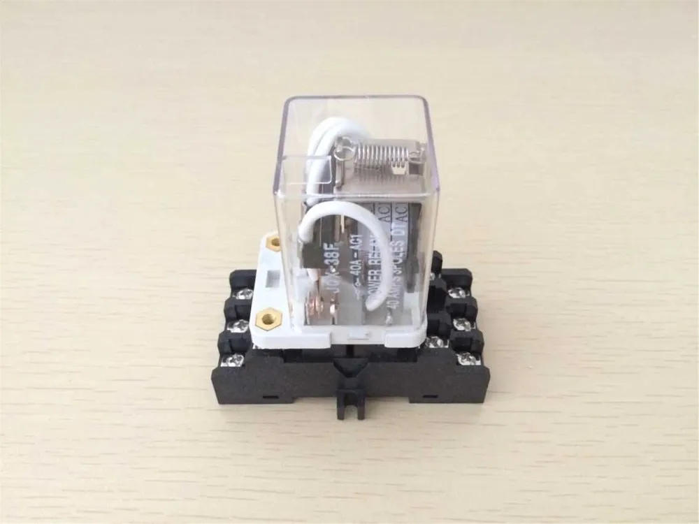 

1 Set JQX-38F 40A 11 Pin Terminal 3 Poles DT Power Relay + Socket Base 12VDC 24VDC 110VAC 220VAC