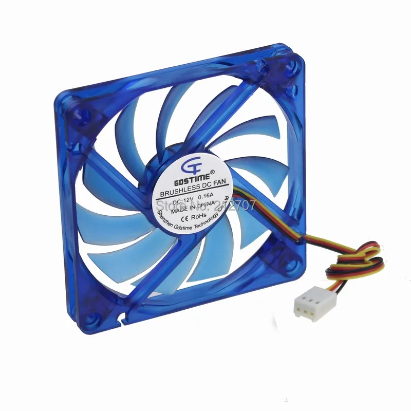 

2 Pieces/lot Gdstime 80x80x10mm 8010 80mm 12V 3Pin Blue Axial DC Cooling Fan Cooler