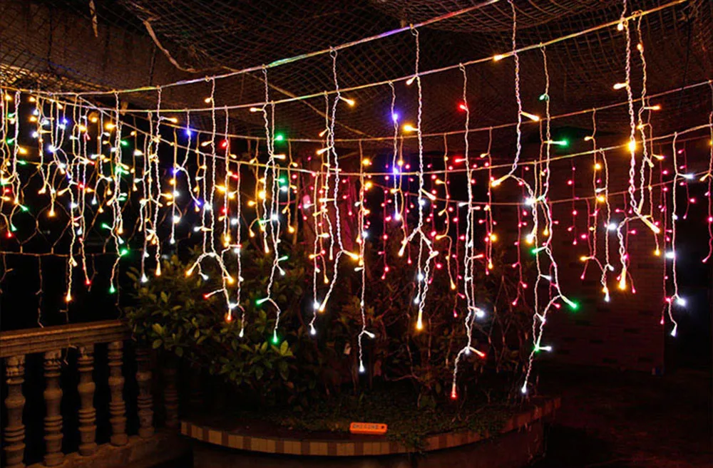 110 В 220 в 5 м Рождественская светодиодная лампочка занавес Сосулька свет 0,4-0,6 м Рождественская фея световая коннектор для Праздничная Свадебная вечеринка Декор