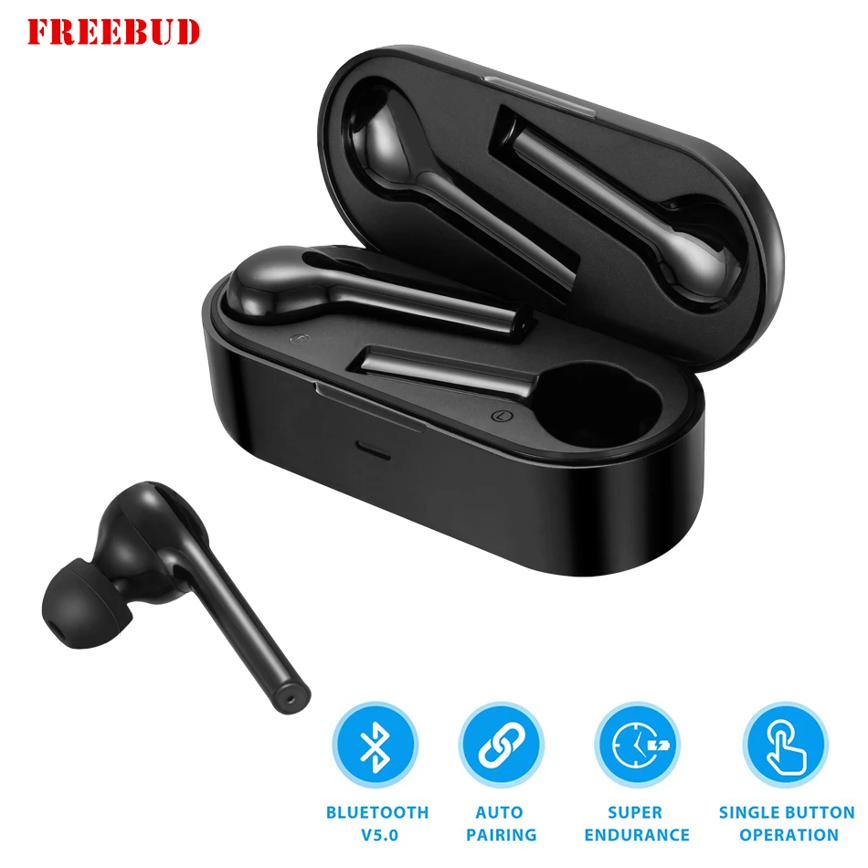 Freebud Touchable 5.0 Bluetooth Earphone Headset Deep Bass Wireless Earphones HD Stereo Headphones For iPhone xiaomi huawei