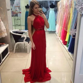 

2018New O-Neck Red Prom Dress Long Party Gowns Formal Pageant Evening Celebrity Long Dress Vestidos De Novia Tailor-made