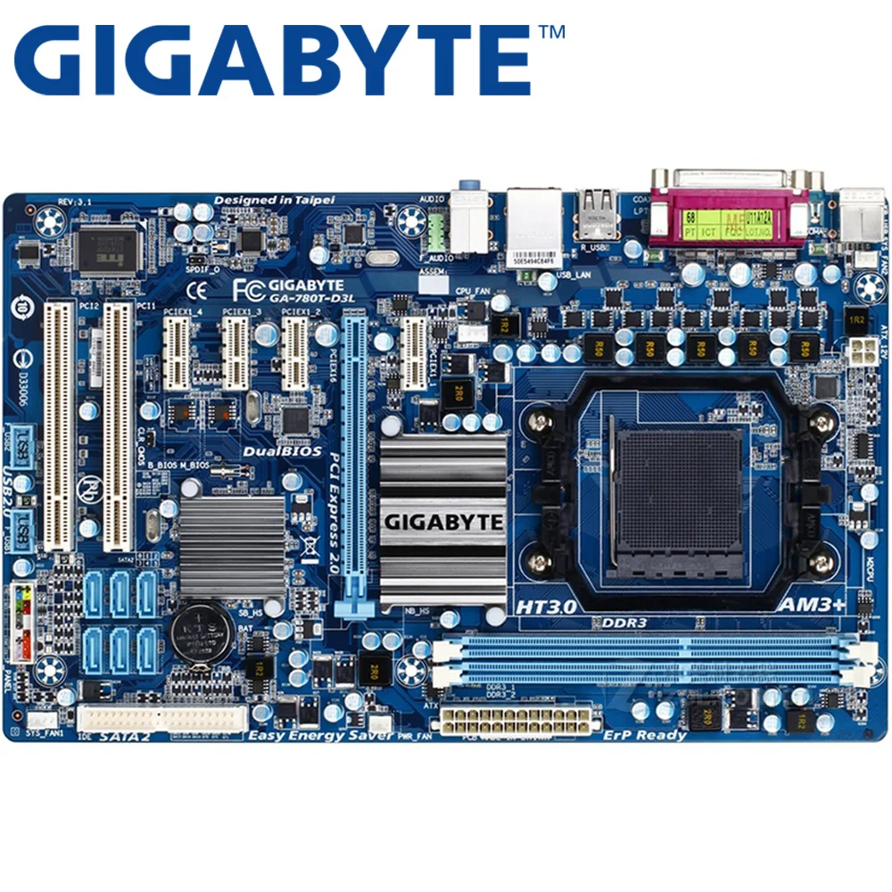 

GIGABYTE GA-780T-D3L Desktop Motherboard 760G Socket AM3+ DDR3 16G ATX For AMF FX/Phenom II/Athlon II Original Used Mainboard