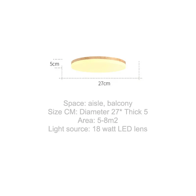 Ультра-тонкий 5 см 18 Вт светодиодный потолочный светильник современные деревянные потолочные светильники для гостиной люстры потолок для зала