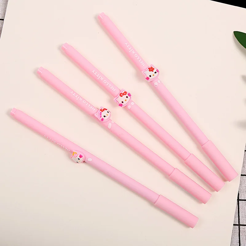 4 pcs/lot Pink Hello Kitty Gel Pen Ink Pen Promotional Gift Stationery