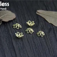 Uglyless Настоящее серебро 925 пробы цветы фурнитура для бусин ювелирные изделия DIY Полые винтажные Цветочные результаты ручной работы Распорки бусины