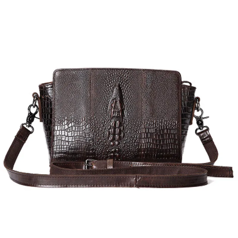 

Vintage Fashion Alligator Pattern Women Shell Shoulder Bags Oil Wax Genuine Leather Crossbody Messenger Bags For Women LS0131