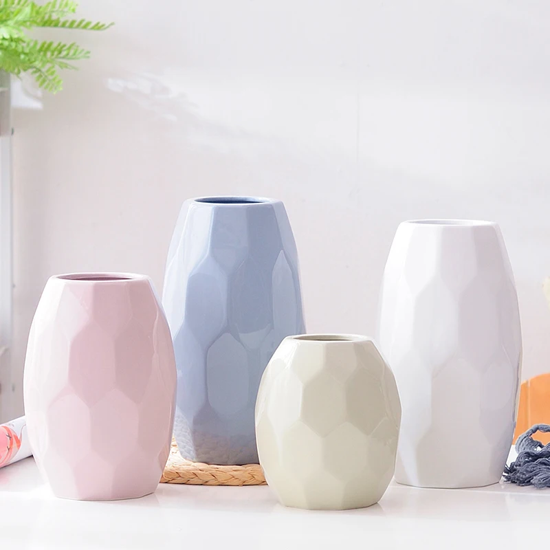 

Modern Nordic Ceramic vases ornaments Crafts Geometric flower vase Decorative centerpieces for weddings home decoration