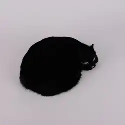 Прекрасный моделирования Черный кот пластиковые и мех Спящая кошка модель подарок 27 х 6 х 20 см A95