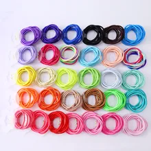 

AKWZMLY 50Pcs Elastic Hair Band Candy Color Headband Solid Kids Hair Ropes Ponytail Holders Hairband Hair Accessories for Girls