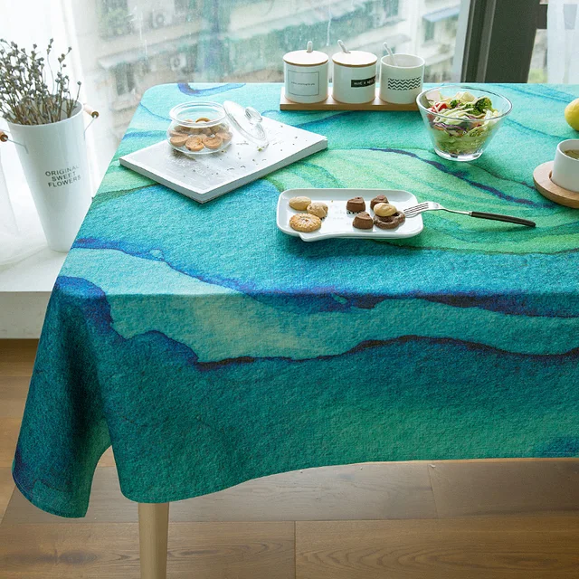 bedding green watercolortablecloth european functional table cloth