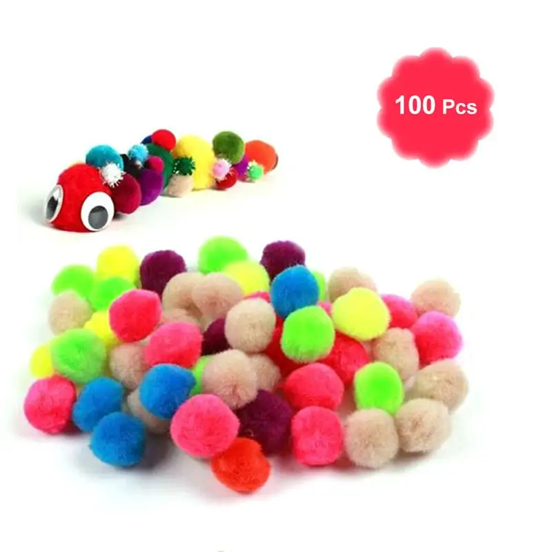 100 шт 25 мм пушистый помпон Мячи мягкие мини круглые пушистые шары подарок для DIY творческие ремесленные украшения(смешанный цвет