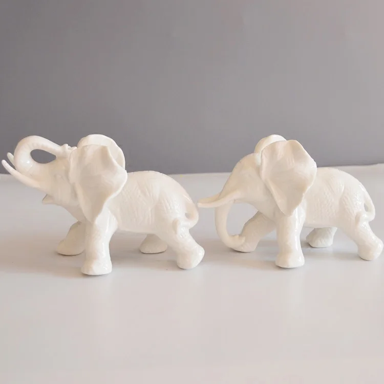 White Ceramic Elephant Home Decor Crafts Room Decoration White Ceramic Elephant Home Decor Crafts Room Decoration Kawaii Ornament Porcelain Figurines Animal In Miniatures