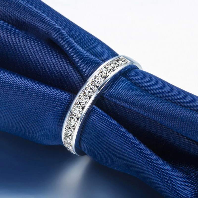 Обручальное кольцо ANI из белого золота 18 К(AU750), натуральное сертифицированное I-J/SI 0,41 карат, обручальное кольцо с круглой огранкой и бриллиантами для влюбленных