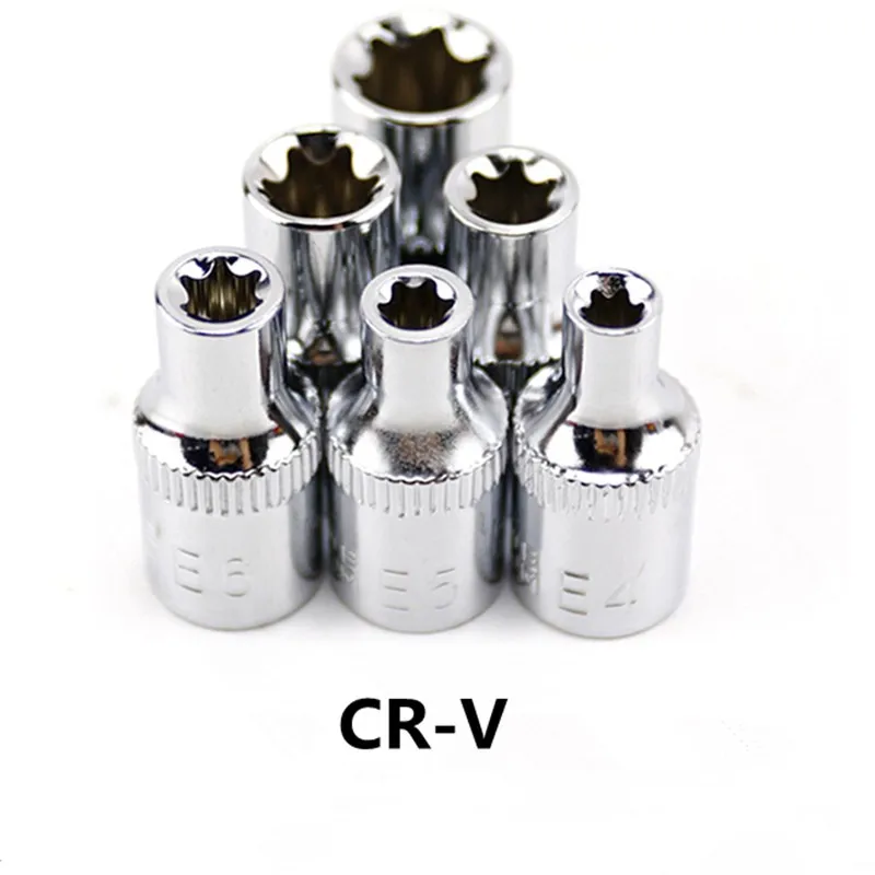 New 1/4 Inch(6.3mm) Torx Star Bit Female E Socket Set E4,E5, E6,E7, E8