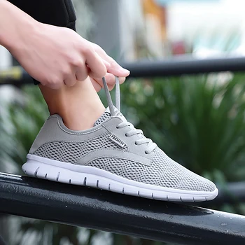 

Cheap Men Casual Shoes Crack Non-slip Outsole Light Casual Shoes Mesh Summer Breathable Gay Sneakers Trainers Zapatillas Hombre