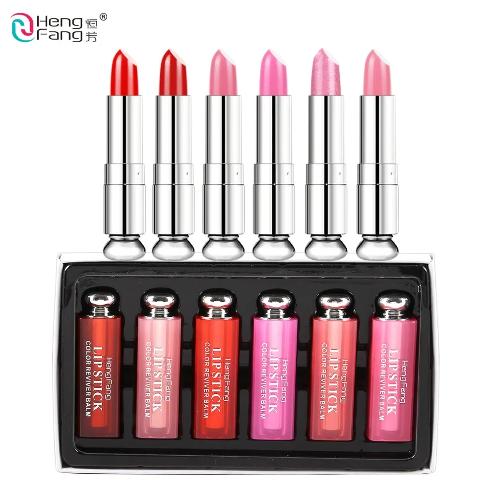 

6Pcs/Lot Color Reviver Balm 6 Colors Lipstick Moisturizer Lip Balm 1.7gx6 Lips Makeup Brand HengFang #9238 Free Shipping
