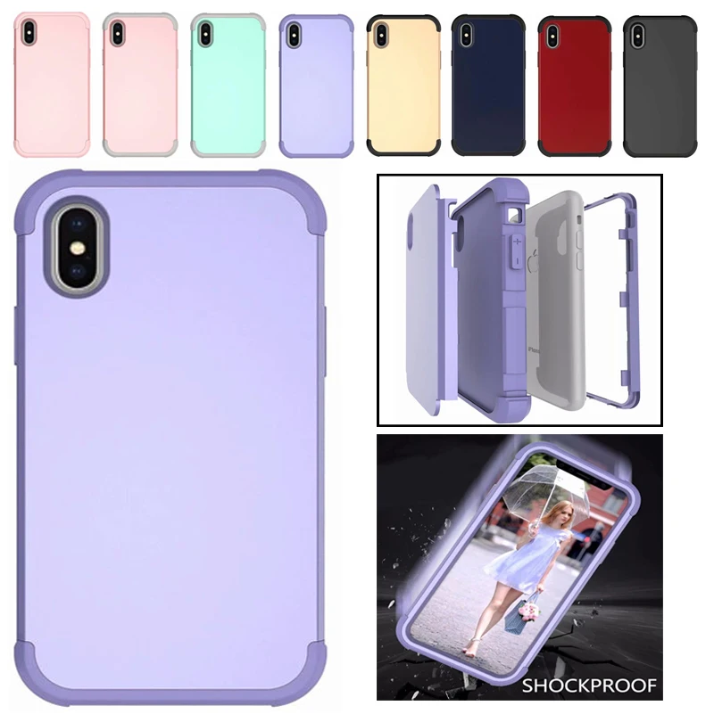 Противоударный Гибридный жесткий чехол из поликарбоната для iPhone 7 8 Plus X XS MAX XR