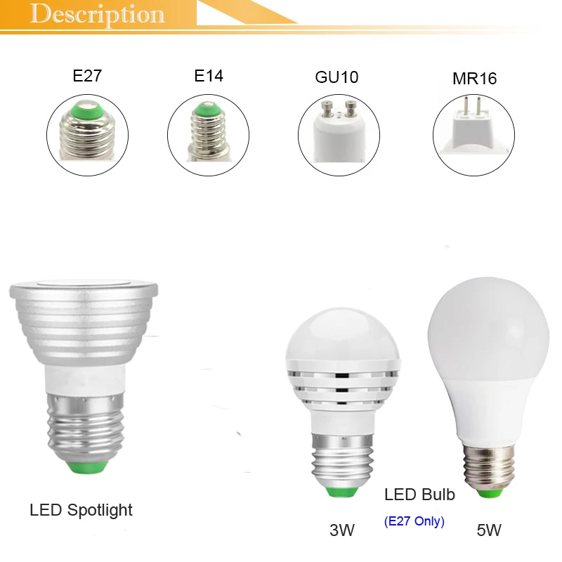 E27 LED SPOTLIGHT RGB