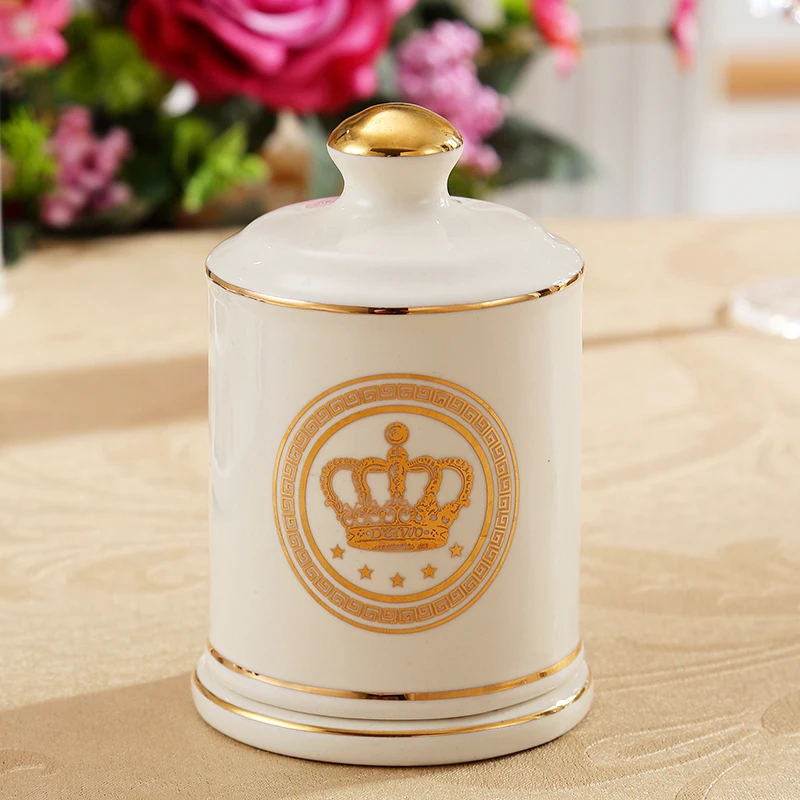 

European fashion toothpick box ceramic toothpick holder Coffee Table Decor damp cotton sticks high-grade cotton swab box
