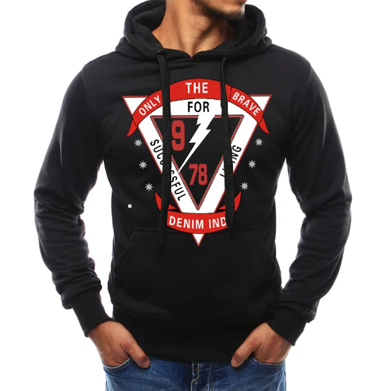 

2019 New Men's Sweaters Sleek Minimalist Design Personalized Print Spring and Autumn Winter Long-sleeved Hooded Men's Sweater