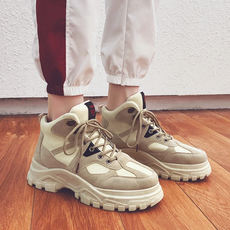 

New Winter men's Sport Shoes man Brand Athletic Walking martin boots Sneakers Height Increasing Running outdoor lace up Shoes