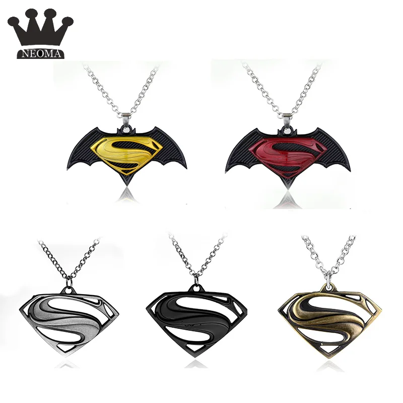 

2019 Fashion Avenger Union Batman Superman S logo Necklace pendant Charm Car kolye Chains For Women & Men Fans cosplay Jewelry