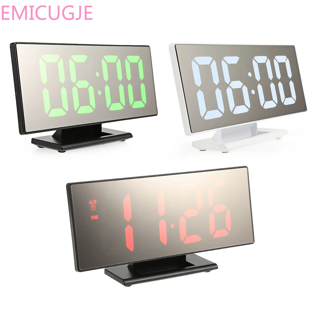 

Multifunction Snooze Display Time Night LCD Light Table Desktop Reloj Despertador USB Cable Digital Alarm Clock LED Mirror Clock