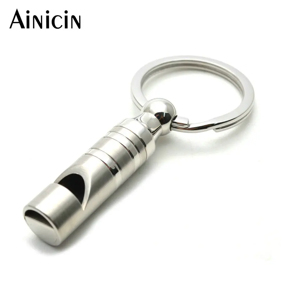

Pet Dog Training Sound Human Own Help Cylinder Shape Short Whistle 316L Stainless Steel Key Chains Children Keyring Jewelry