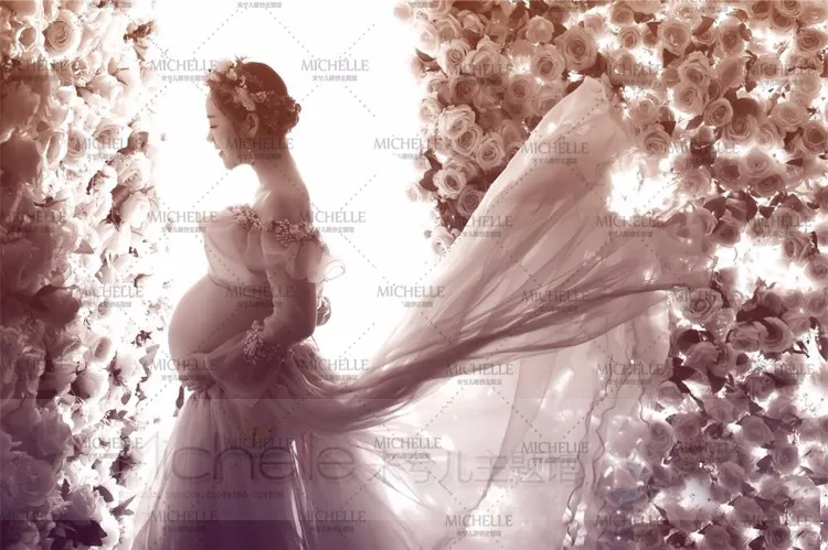 Средства ухода за кожей для будущих мам Подставки для фотографий длинные Кружево красочный цветок волшебный Фея Романтический милое платье для беременных Необычные фотосессии Baby Shower