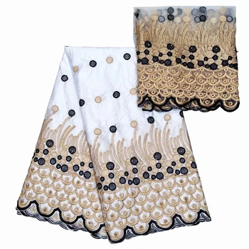 

2019 african diy fabric patchwork embroidery African guinea brocade nigerian gele headtie 5+2yards/lot 5896