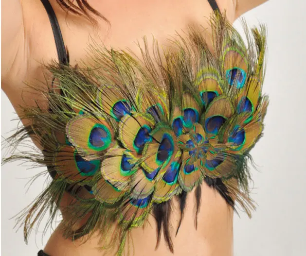 

Rave feather bra for carnival, EDC, EDM #BRA19002
